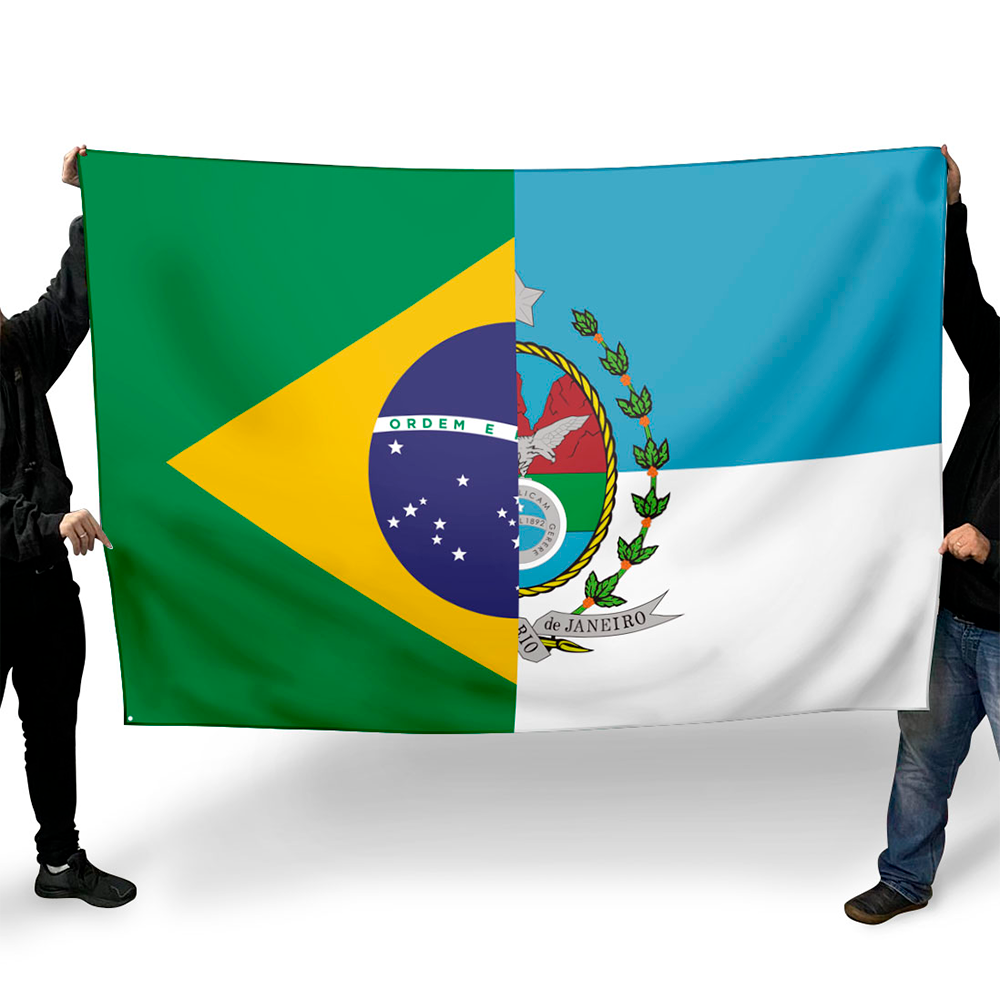 Bandeira - Brasil e Rio de Janeiro - JAW PERSONALIZADOS