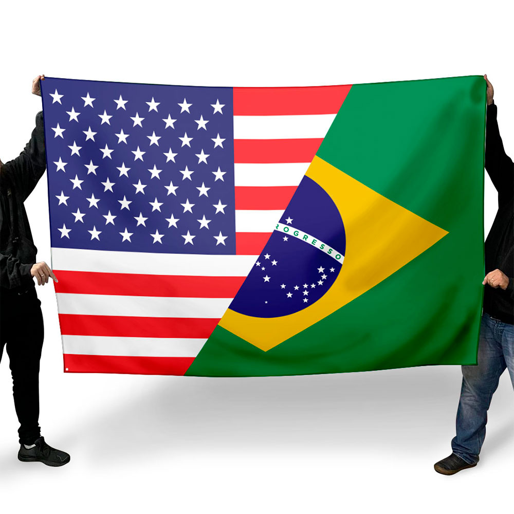 Bandeira - USA e Brasil - JAW PERSONALIZADOS